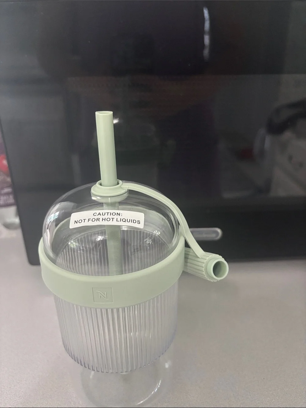 Nespresso Clear Milk Frother Cup with Mint Accent